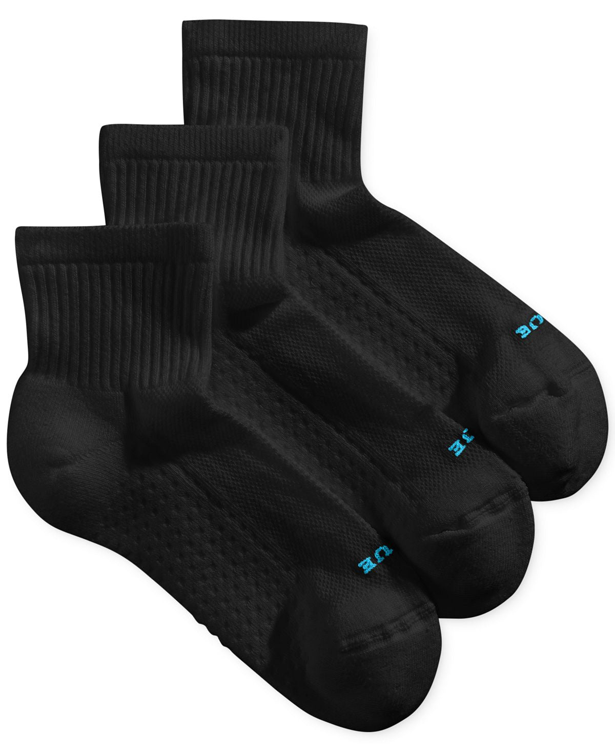 Hue wo Air Cushion Mini Crew 3 Pack Socks Black
