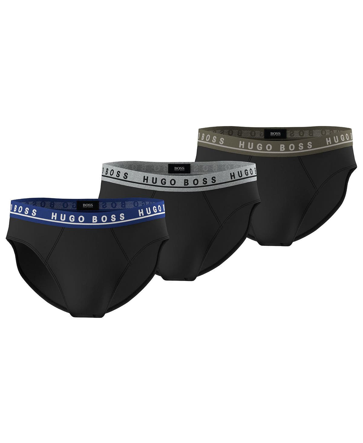 Hugo Boss 3-pk. Stretch Briefs Black With Pop Waist