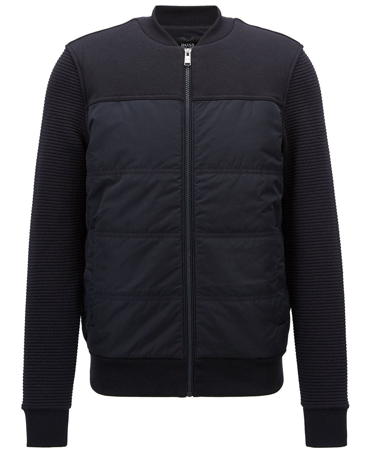 Hugo Boss Boss Padded Bomber Sweatshirt Open Blue