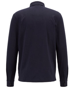 Hugo Boss Boss Regular/classic-fit Long-sleeve Cotton Polo Dark Navy thumbnail 2