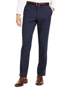 Hugo Boss Classic-fit Blue Plaid Suit Pants Dark Blue thumbnail 1