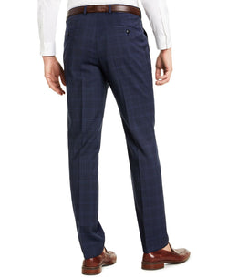 Hugo Boss Classic-fit Blue Plaid Suit Pants Dark Blue thumbnail 2