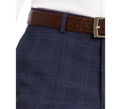 Hugo Boss Classic-fit Blue Plaid Suit Pants Dark Blue thumbnail 3