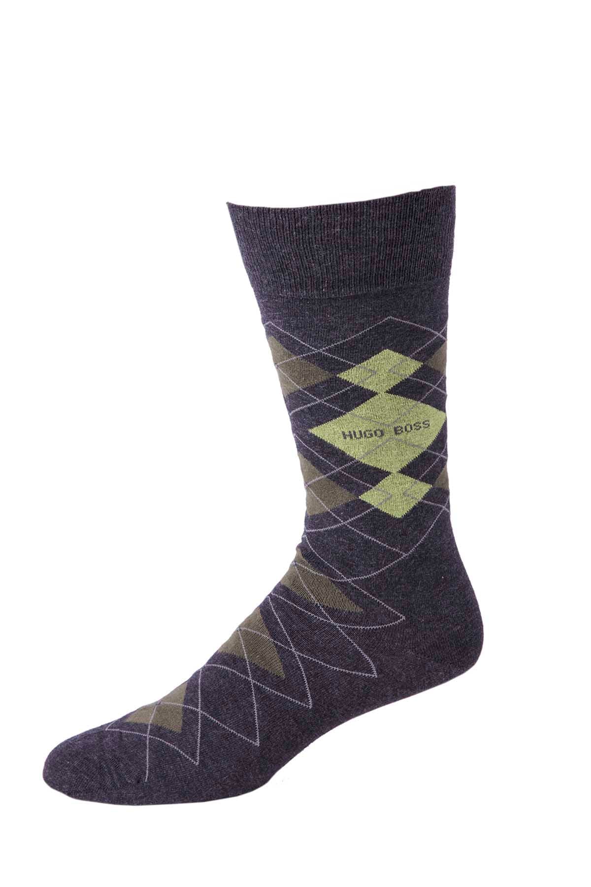 Hugo Boss Dark Green Argyle Sock