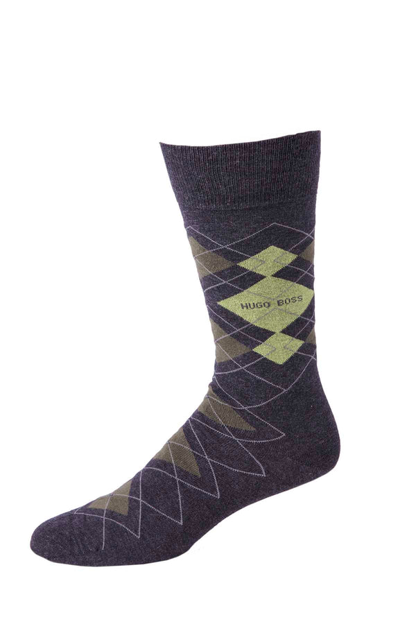 Hugo Boss Dark Green Argyle Sock