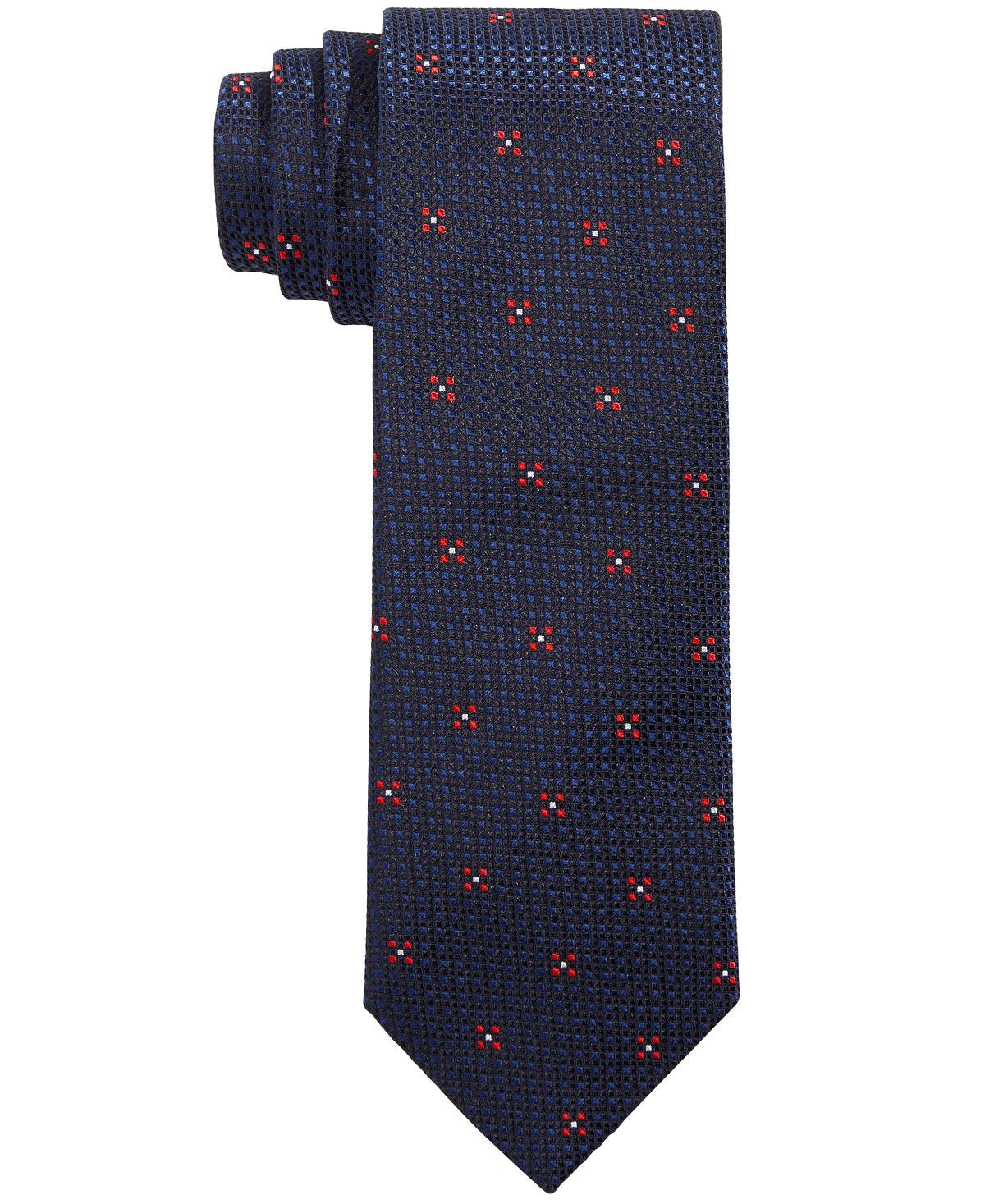 Hugo Boss Hugo Navy & Red Floral Slim Silk Tie Navy