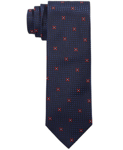 Hugo Boss Hugo Navy & Red Floral Slim Silk Tie Navy thumbnail 1