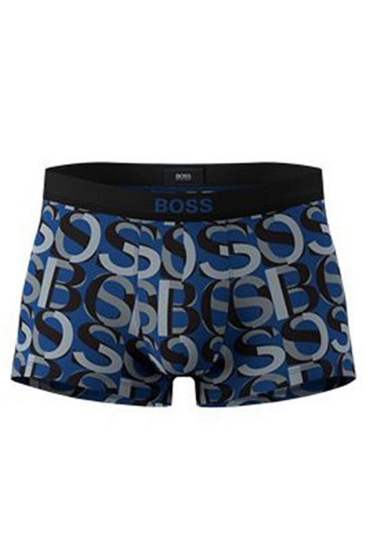 Hugo Boss Logo Trunks Medium Blue