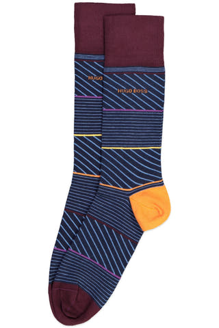 Hugo Boss Maroon & Navy Combed Cotton Sock