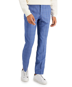 Hugo Boss Modern-fit Check Wool Suit Pants Meduim Blue Plaid thumbnail 1
