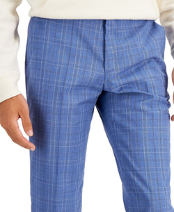 Hugo Boss Modern-fit Check Wool Suit Pants Meduim Blue Plaid thumbnail 3
