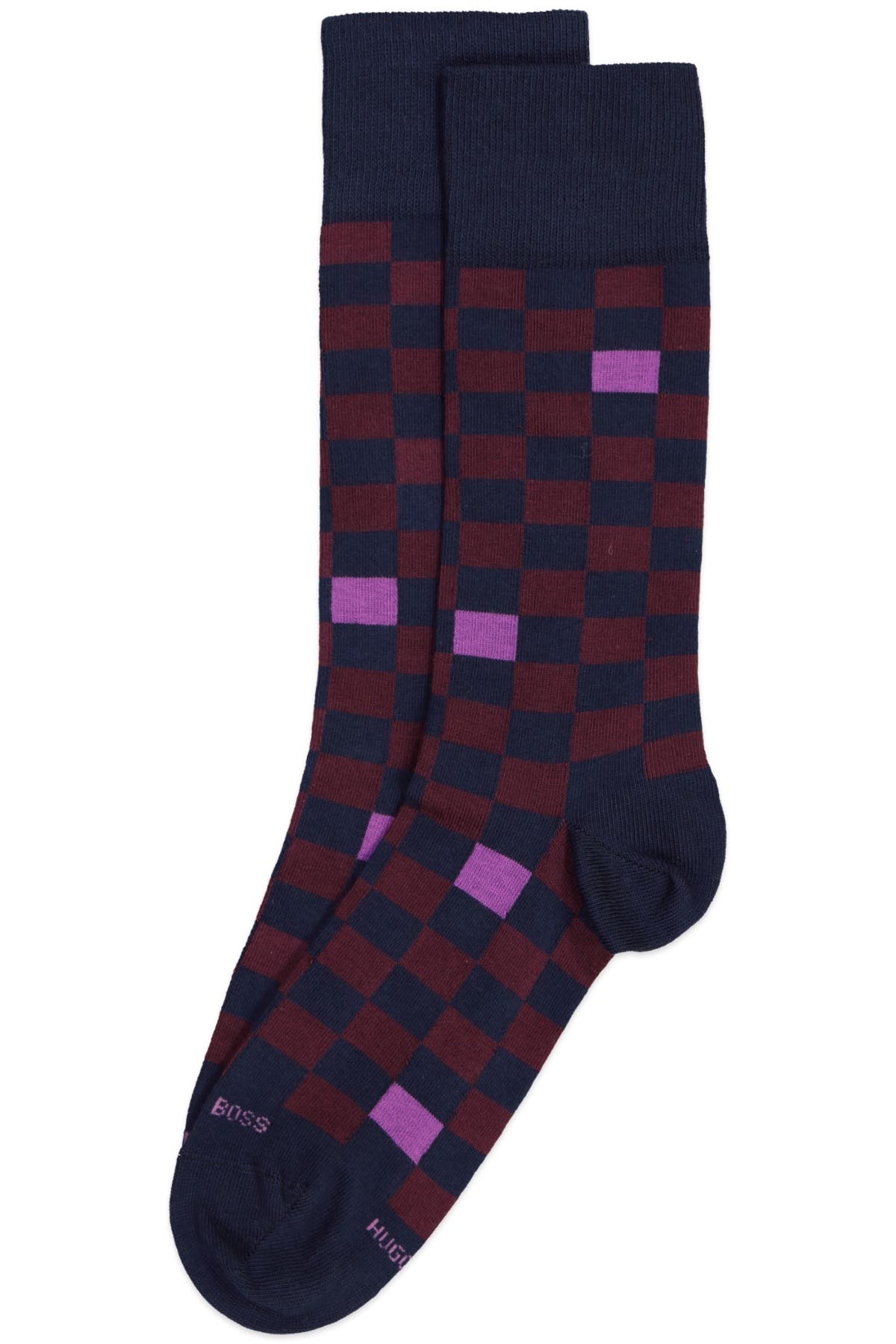 Hugo Boss Navy Square Combed Cotton Sock