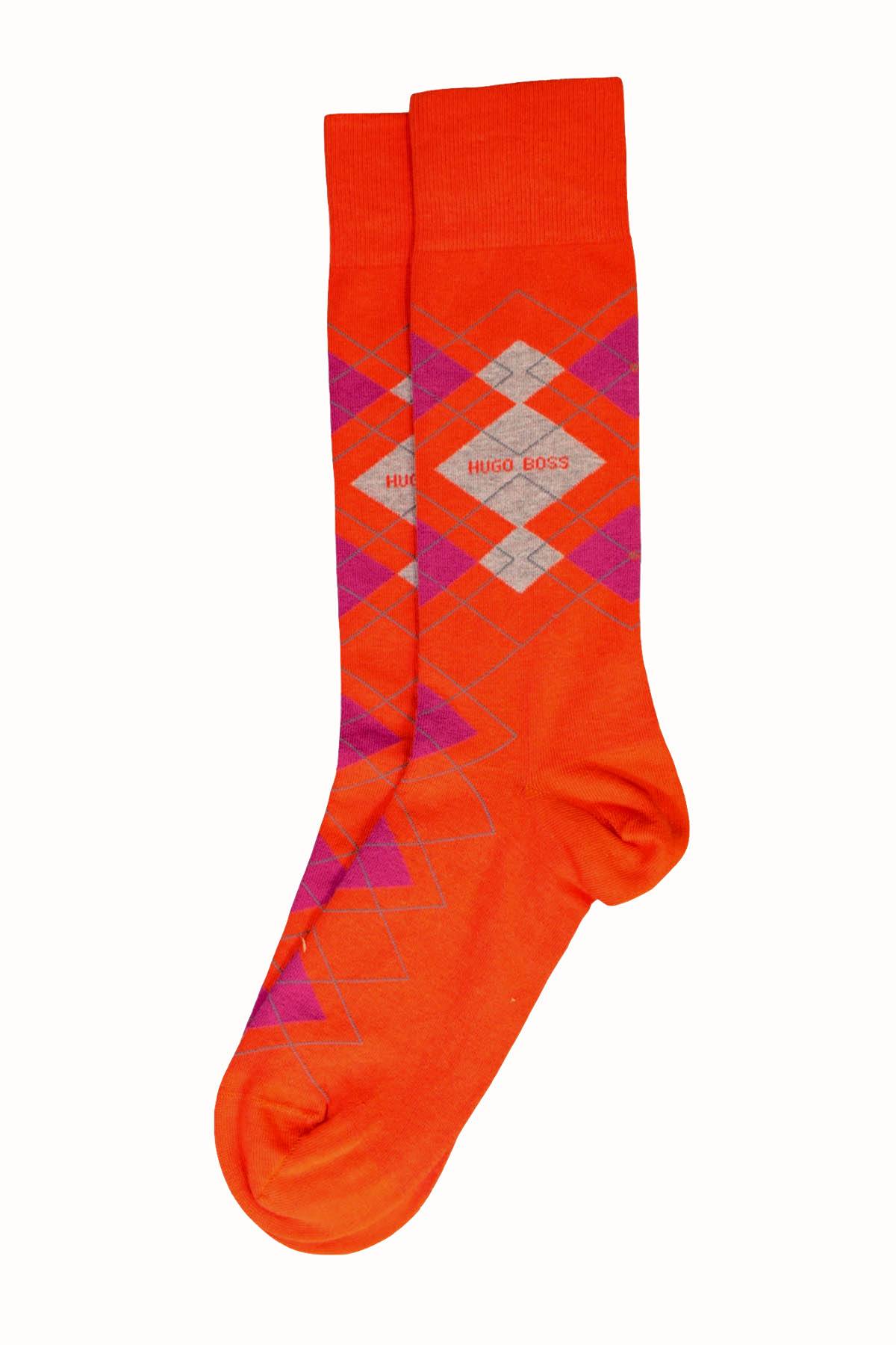 Hugo Boss Orange Argyle Sock
