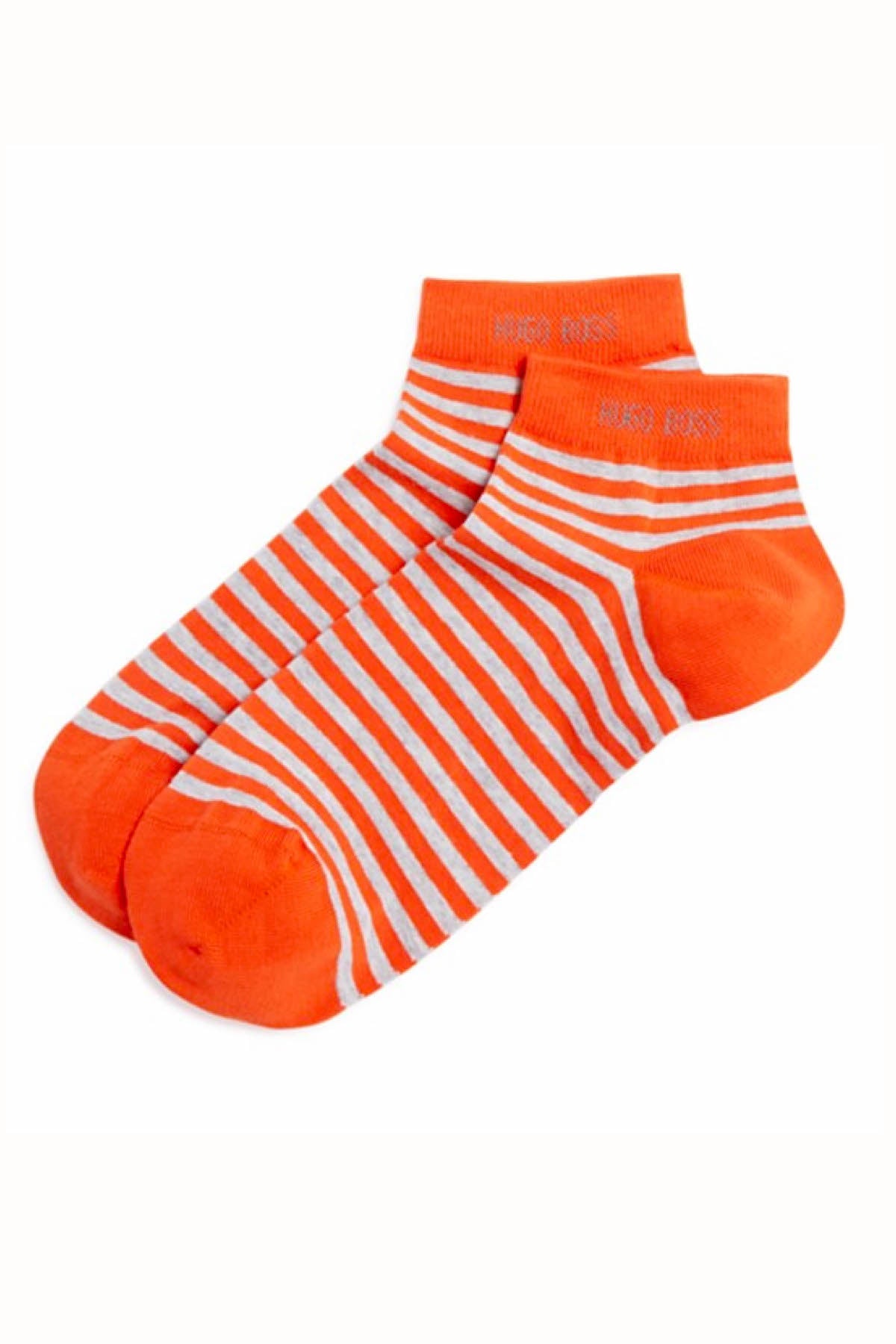 Hugo Boss Orange & Grey Stripe Marc Sneaker Low-Cut Sock