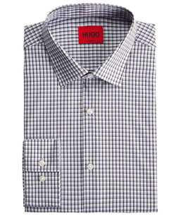 Hugo Boss Purple Check Dress Shirt Light Purple thumbnail 1