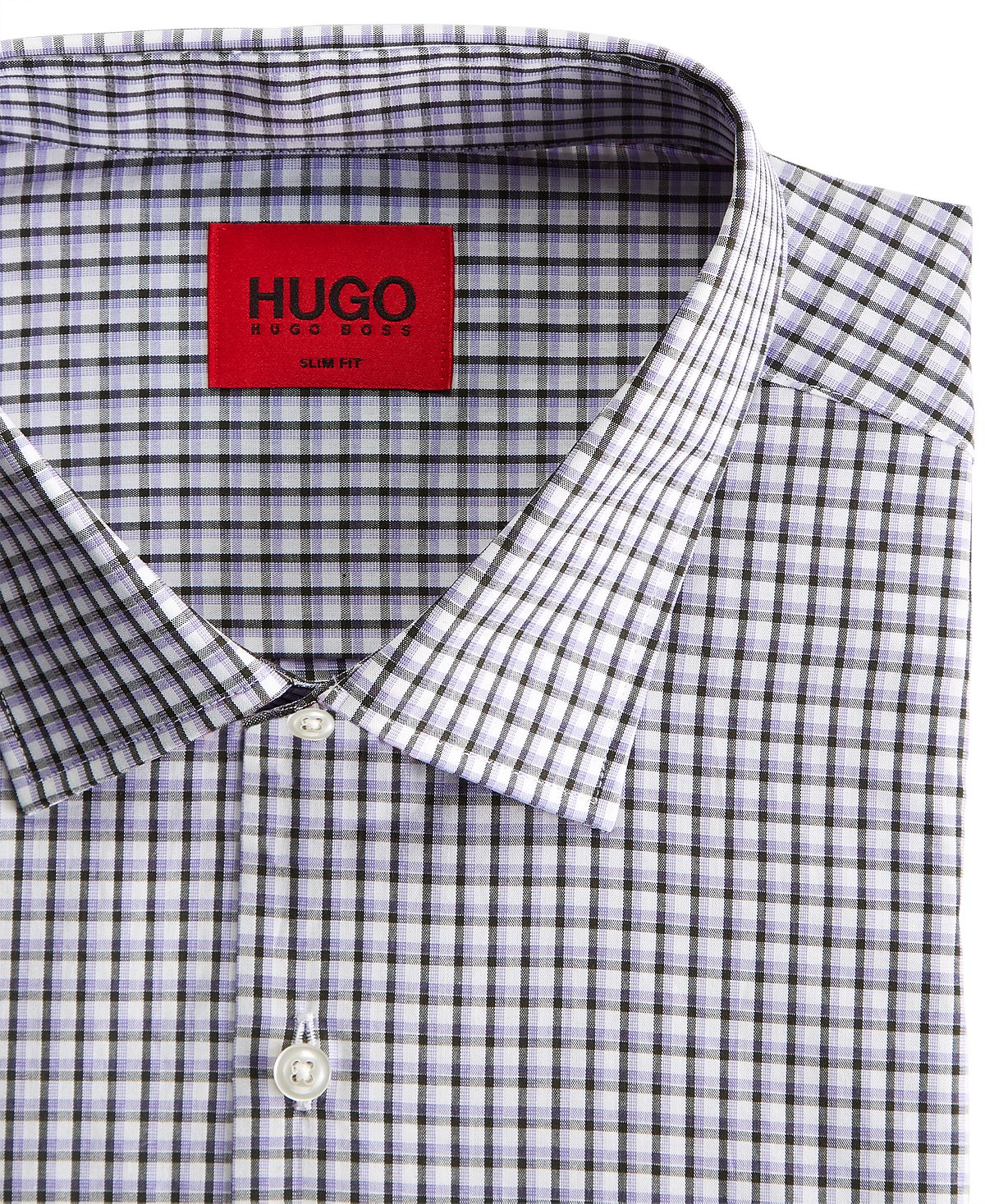 Hugo Boss Purple Check Dress Shirt Light Purple