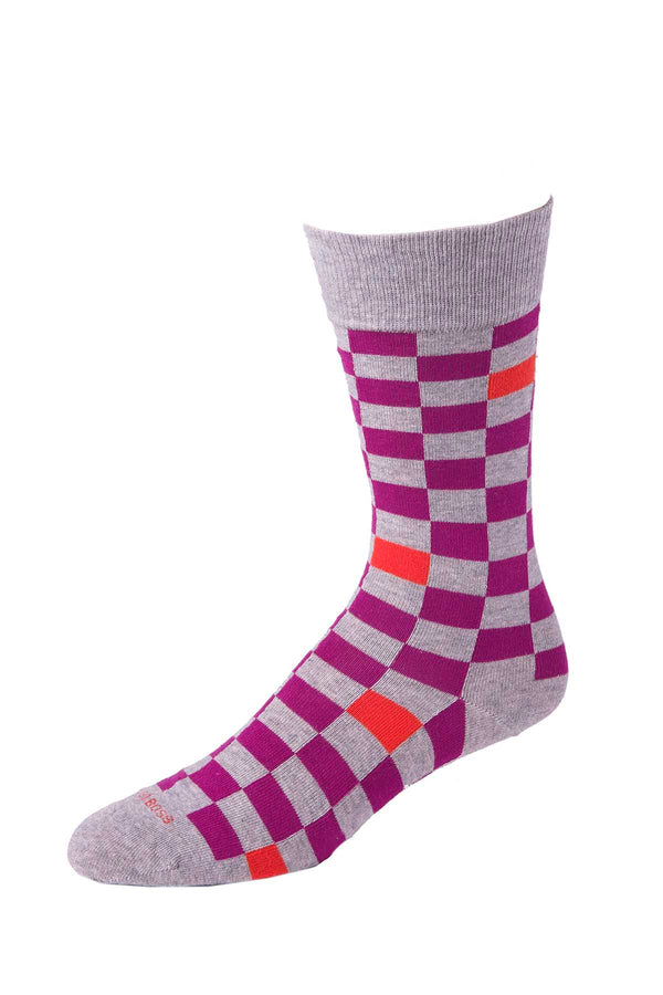 Hugo Boss Purple Square Combed Cotton Sock