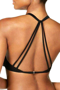 Hula Honey Black Little Wild One Crochet High-Neck Flounce Bikini Top thumbnail 3