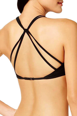 Hula Honey Black Little Wild One Crochet High-Neck Flounce Bikini Top thumbnail 2