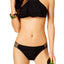 Hula Honey Black Little Wild One Crochet Strappy Hipster Bikini Bottom