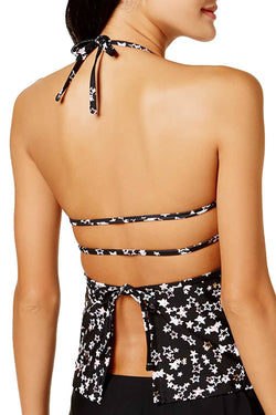 Hula Honey Black Starstruck Cutout Halter Tankini Top thumbnail 2
