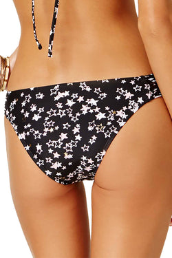 Hula Honey Black Starstruck Printed Strappy Cheeky Bikini Bottom thumbnail 2