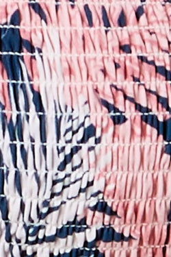 Hula Honey Blue/Pink Paradise Leaves Printed Bandeau Bikini Top thumbnail 4