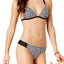 Hula Honey Bump In the Road PushUp Bikini Top in Black/White
