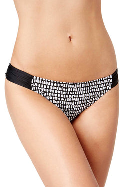Hula Honey Bump in the Road Hipster Bikini Bottom in Black/White thumbnail 2