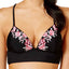 Hula Honey Flourishing Bloom Embroidered Push-Up Midkini Top in Black