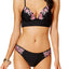 Hula Honey Flourishing Bloom Embroidered Push-Up Midkini Top in Black