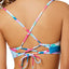 Hula Honey Flying Colors Printed Strappy Back Bikini Top in Multicolor