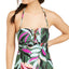 Hula Honey Juniors' Hyper Tropics Printed Tankini Top Olive Multi