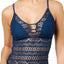 Hula Honey Little Wild One Crochet Illusion Tankini Top in Blue