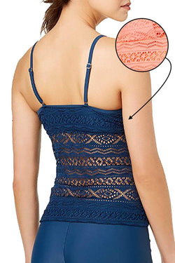 Hula Honey Neon Ginger Little Wild One Crochet Illusion Tankini Top thumbnail 2