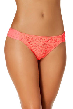 Hula Honey Neon Ginger Little Wild One Crochet Tab-Side Hipster Bikini Bottom thumbnail 1