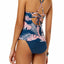 Hula Honey Paradise Leaves Tankini Top in Blue/Pink