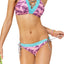 Hula Honey Pink Lilac Leaf Breeze Printed Side-Tie Hipster Bikini Bottom