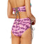 Hula Honey Pink Lilac Leaf Breeze Printed Strappy High-Waist Bikini Bottom
