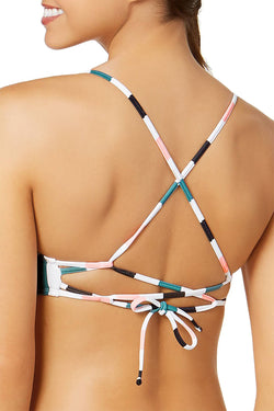 Hula Honey Zanzibar Stripe Printed Bralette Bikini Top thumbnail 2