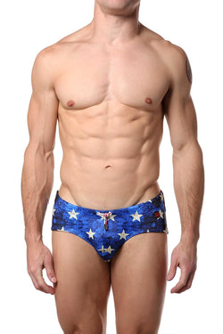 Hunk² Blue/Red/Cream Alphae Patrie² Swim Brief thumbnail 1