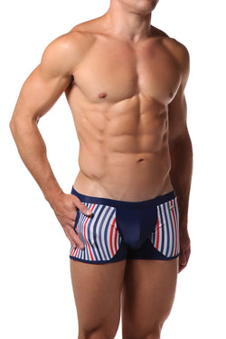 Hunk² Navy/Red/White Apollo Bleu² Boxer Trunk thumbnail 2