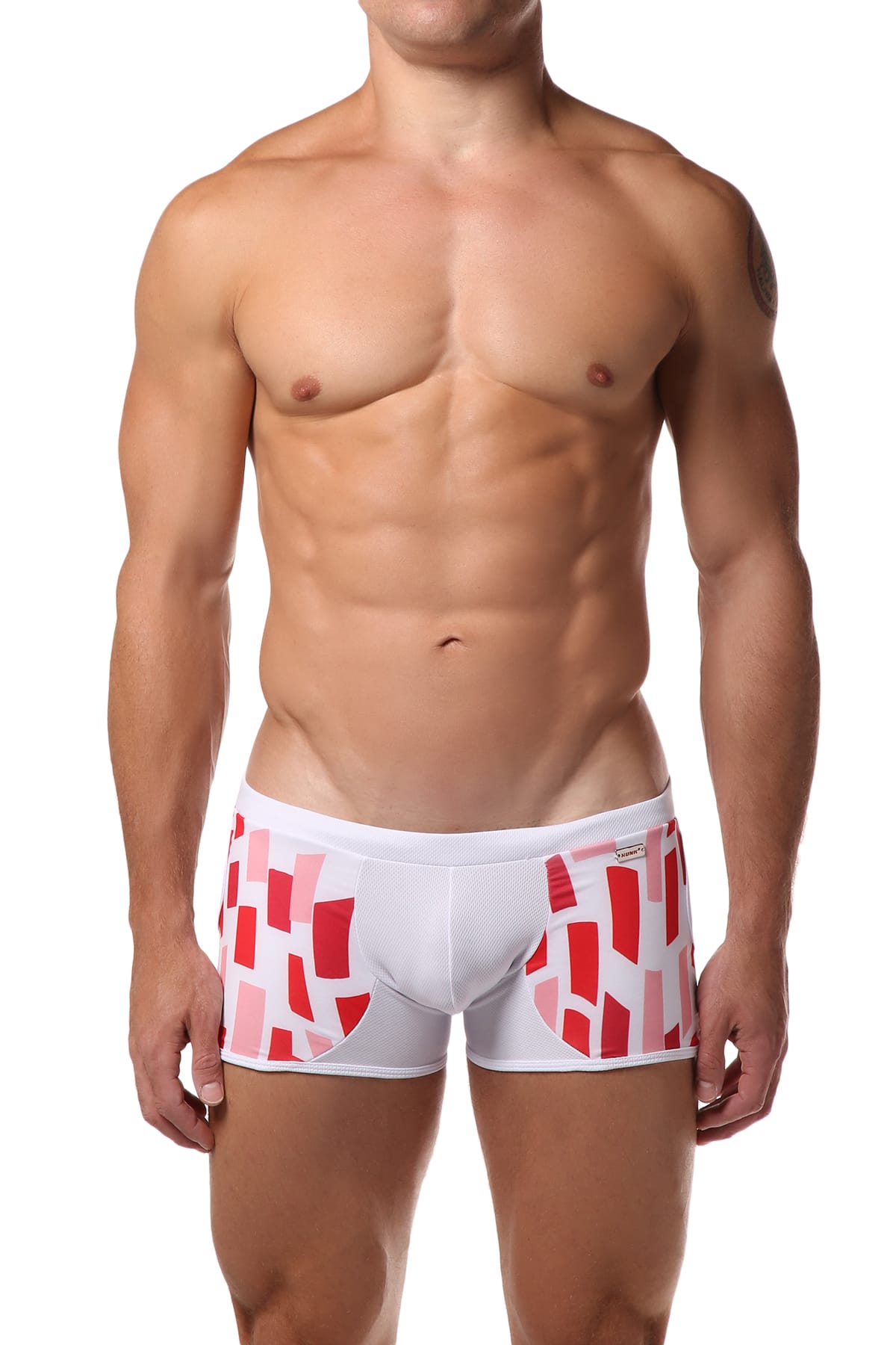 Hunk² White/Red/Pink Apollo Roux² II Boxer Trunk