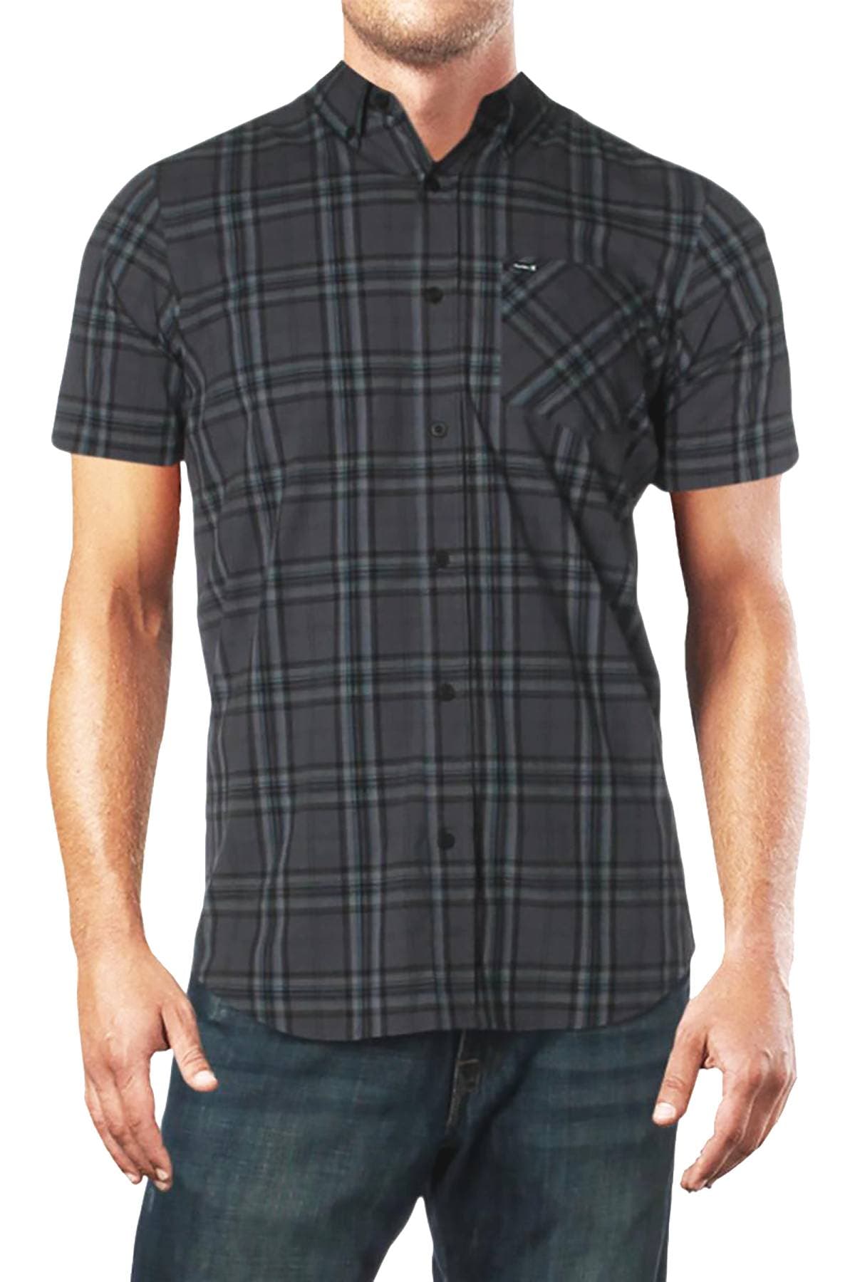 Hurley Charcoal/Black Landfall Plaid Pocket Shirt