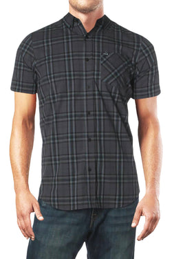 Hurley Charcoal/Black Landfall Plaid Pocket Shirt thumbnail 1
