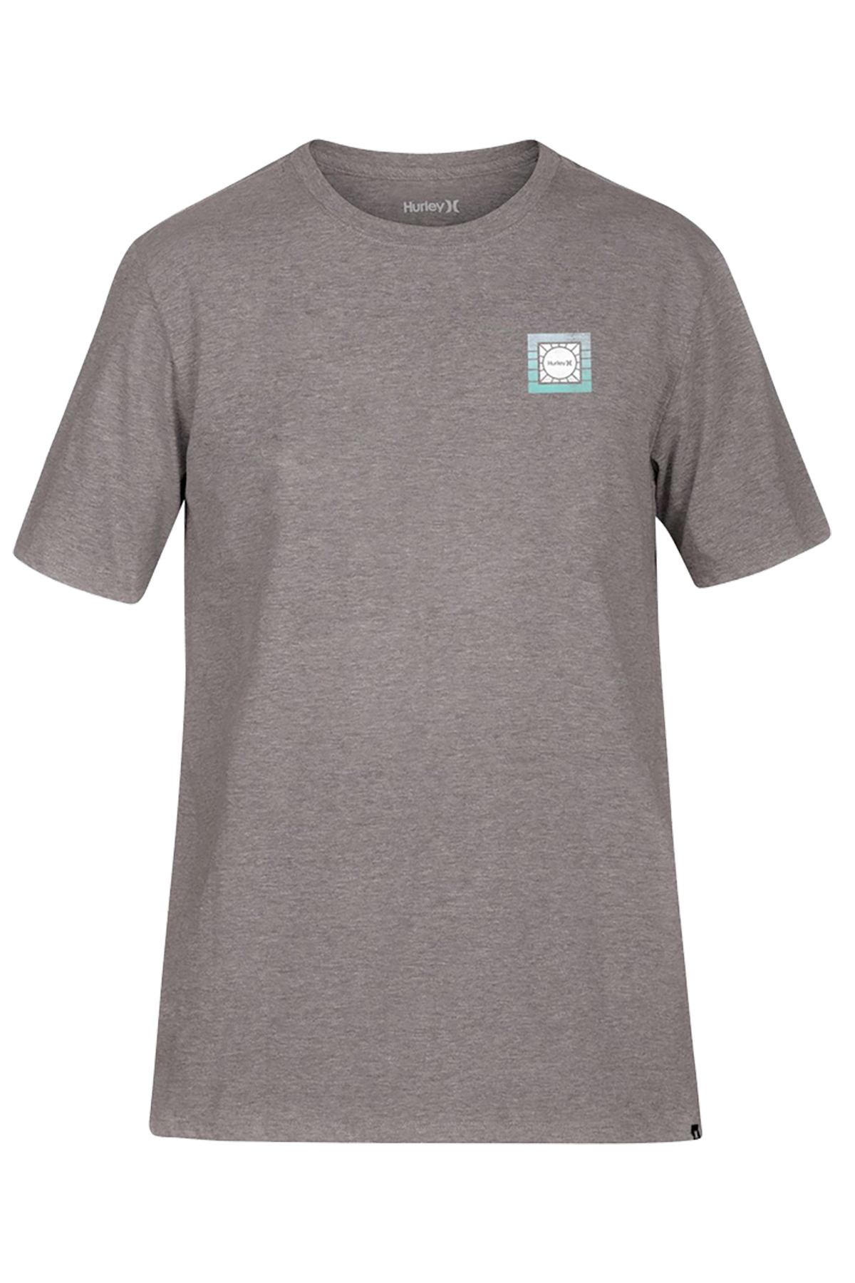 Hurley Heather-Grey Fall-Out Logo Printed Tee