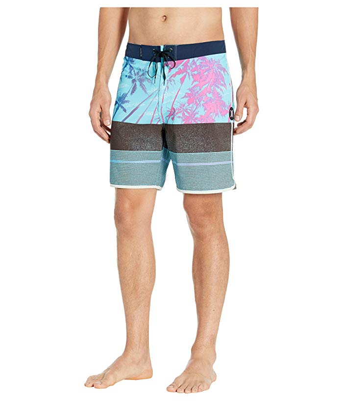 Hurley Men's Phantom King Printed 18" Swim Trunks blue gaze