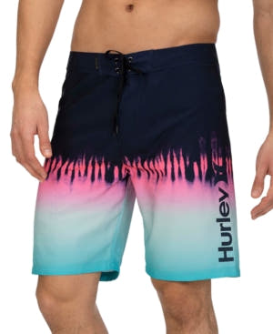Hurley Men's Surf Trip Print 20" Board Shorts Navy