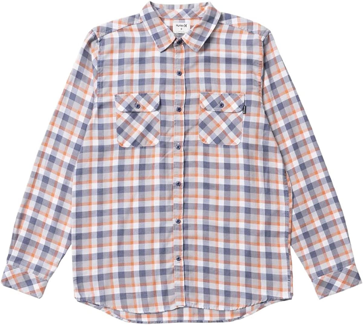 Hurley Mens Bend Burnout Flannel Diffused Blue