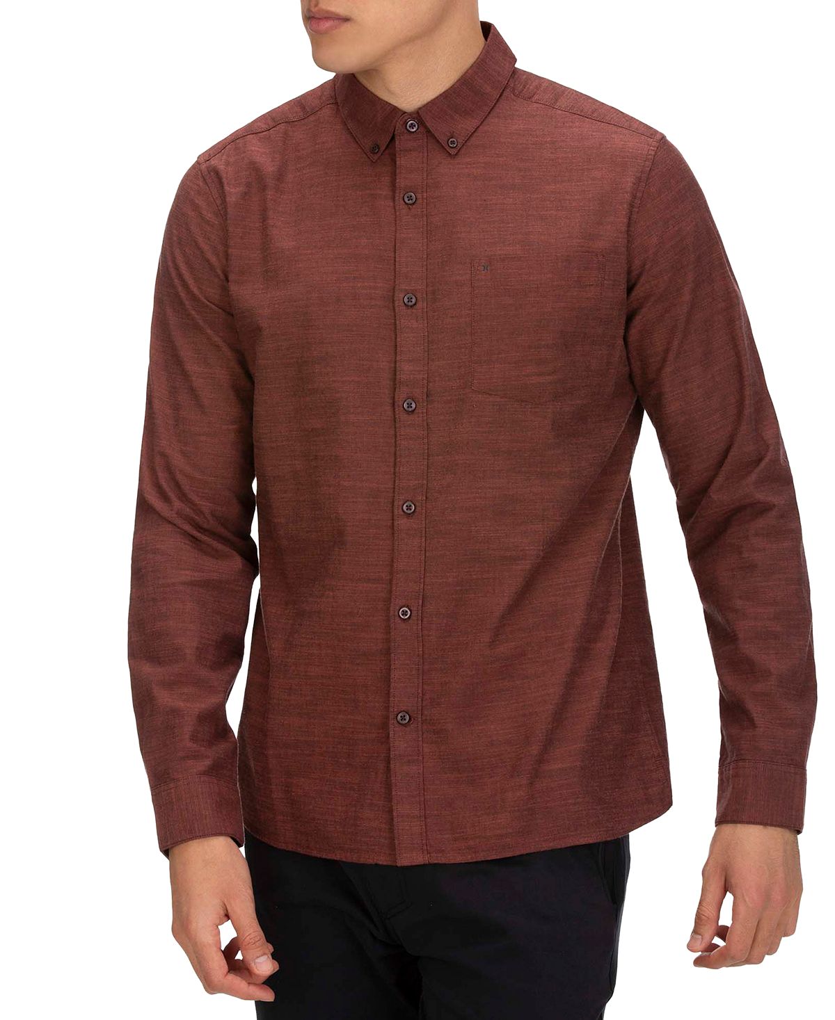 Hurley Solid Button-down Shirt Mahogany
